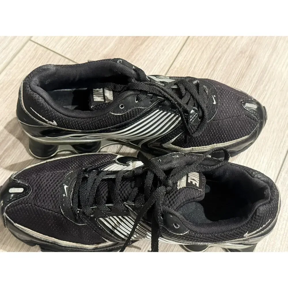 Nike Shox Turbo 11 Black Metallic Silver Running Shoes 8.5 Rare Y2K Vintage
